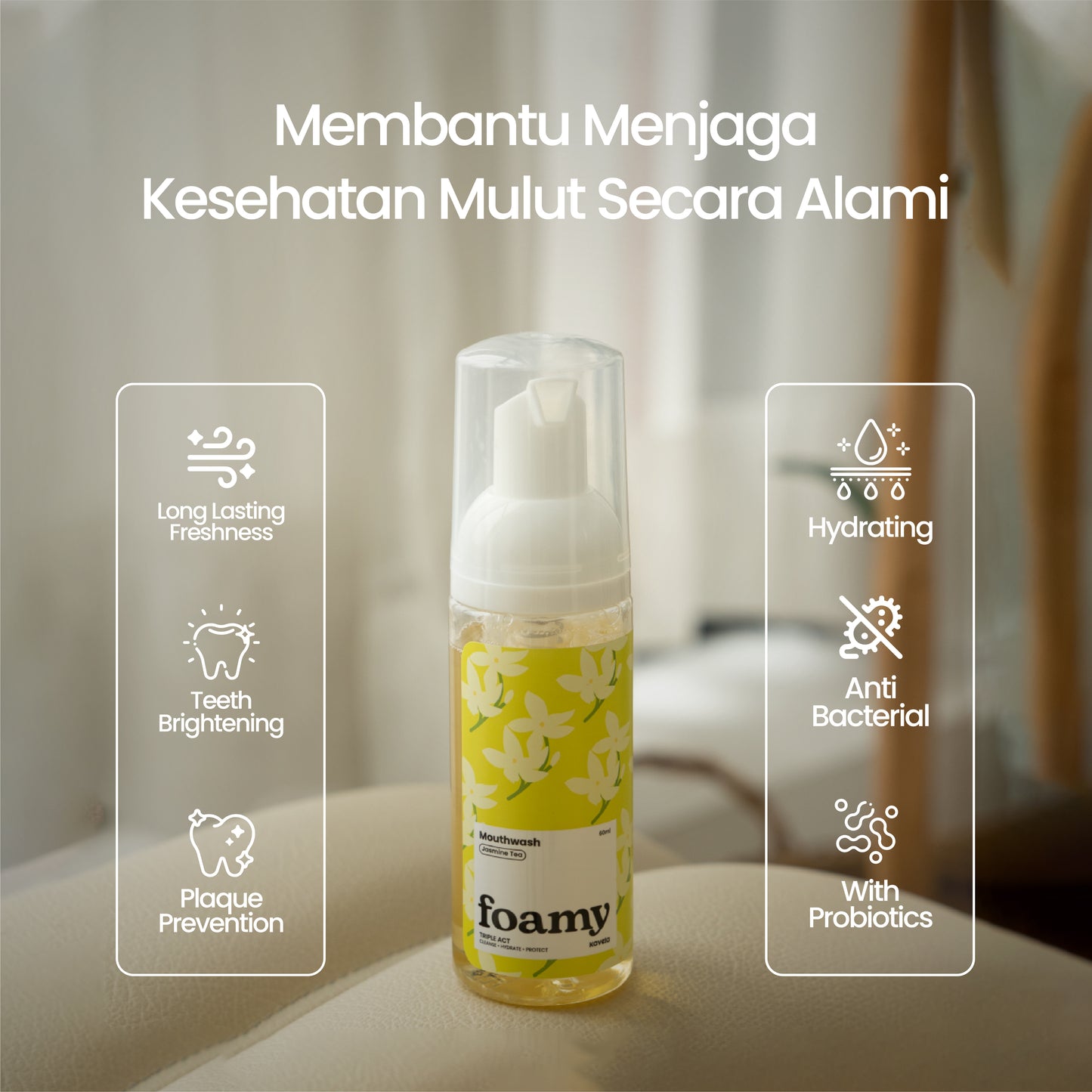 Foamy Mouthwash Jasmine Tea Mouthwash